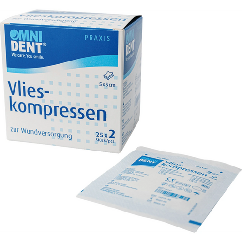 Omni non-woven sterile kompresser 50 stykker 5 x 5 cm