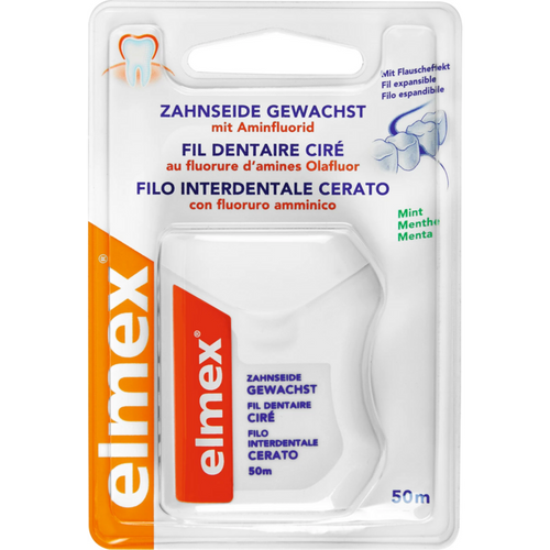 elmex tanntråd dispenserboks 50 m vokset