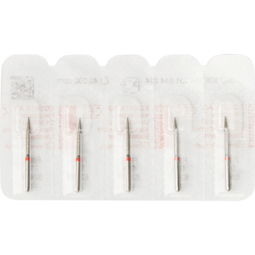 Diamant 864 5 stk rød fin, FG, fasong 251 flamme, 12 mm, ISO 014