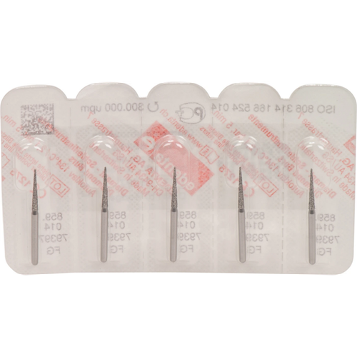 Omni diamanter 859 5 stk. Standard, FG, fasong 166 kjegleformet spiss, 10 mm, ISO 014