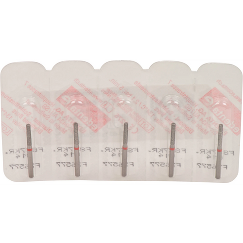 Omni diamanter 837 5 stk. rød fin, FG, figur 158 sylinder med avrundet kant, 8 mm, ISO 014