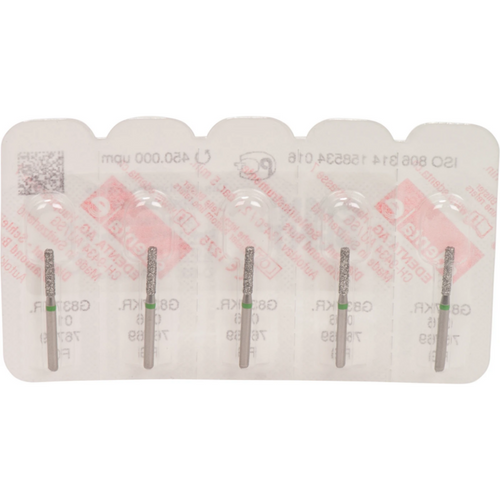 Omni diamanter 837 5 stk grønn, grov, FG, figur 158 sylinder med avrundet kant, 8 mm, ISO 016