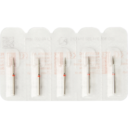 Diamant 863 5 stk. rød fin, FG, fasong 250 flamme, 10 mm, ISO 010