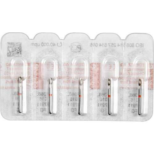 Diamant 368 5 stk. rød fin, FG, figur 257 dråpeformet, 3,5 mm, ISO 016