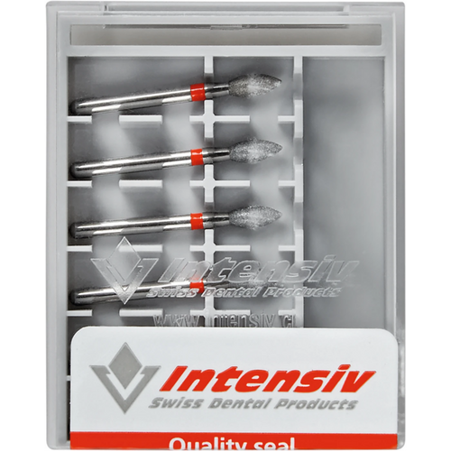 Diamant 368 6 stk. rød fin, FG, fasong 257 flammeformet, 5 mm, ISO 022