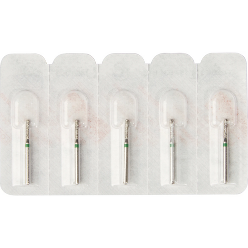 Diamant 836KR 5 stk. grønn grov, FG, figur 157 sylinder med avrundet kant, 6 mm, ISO 012