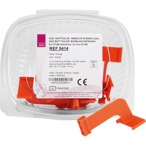 RWT bite plates 8 biteplater oransje, størrelse 3, bitewing