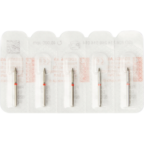 Diamant 862 5 stk. rød fin, FG, fasong 249 flamme, 8 mm, ISO 014