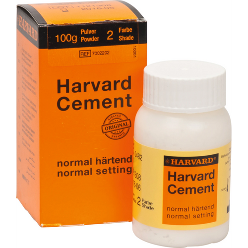 Harvard Cement normal herdende pulver klinikkpakning 100 g pulver 2 . hvitaktig blå