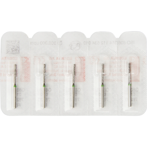 Diamant 837L 5 stk. grønn grov, FG, figur 112 sylinder lang, 10 mm, ISO 010