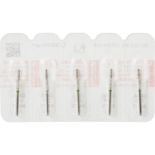 Diamant 848 5 stk. grønn grov, FG, figur 173 flat konisk, 10 mm, ISO 016