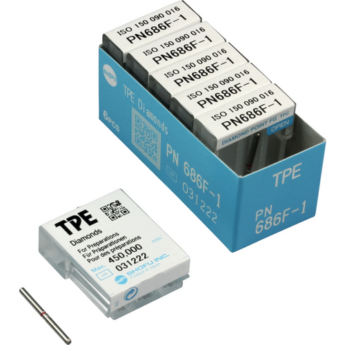 TPE Diamant FG 687 6 stk. rød fin, FG, 9 mm, ISO 016