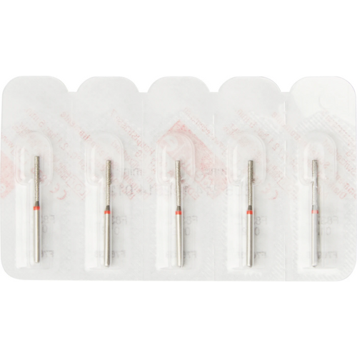 Diamant 837L 5 stk. rød fin, FG, figur 112 sylinder lang, 10 mm, ISO 012