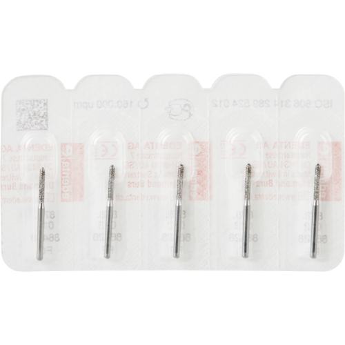 Diamant 878 5 stk Standard, FG, fasong 289 Torpedo sylinderformet, 8 mm, ISO 012