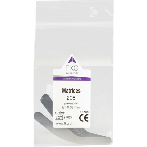 FKG matriser 12 stk. 208, ET 0,03 mm, premolar