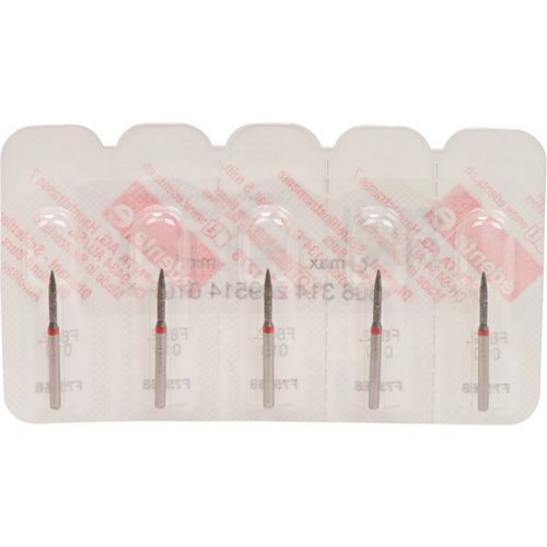 Omni diamanter 862 5 stk. rød fin, FG, fasong 249 flamme, 8 mm, ISO 010