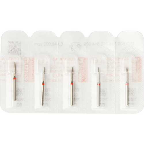 Diamant 862 5 stk. rød fin, FG, fasong 249 flamme, 8 mm, ISO 009
