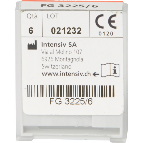 Diamant 830 6 stk. hvit fin, FG, figur 236 pære lang, konveks front, 4,2 mm, ISO 010