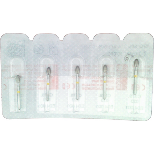 Omni diamanter 379 5 stk. gul superfin, FG, figur 277 eggformet, 4,5 mm, ISO 023