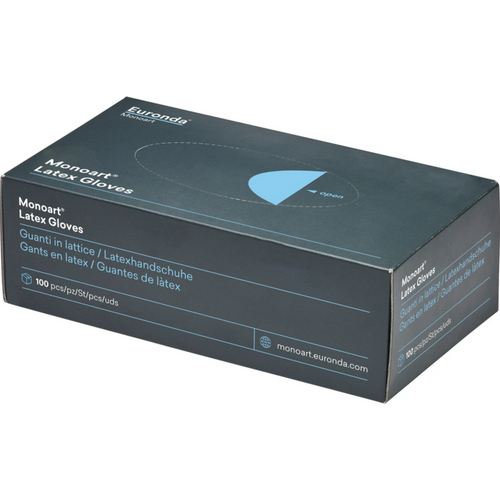 Monoart engangshansker latex 100 stk., pudderfrie, lilla, L