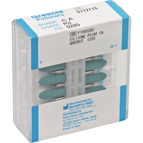 Silikonpolerer 12 stk grønne, RA, figur PC2, ISO 050