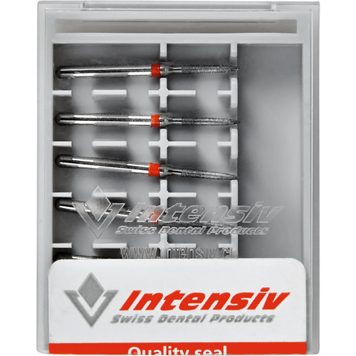 Diamant 861 6 stk. rød fin, FG, figur 248 Flamme sylinderformet normal, 7 mm, ISO 011