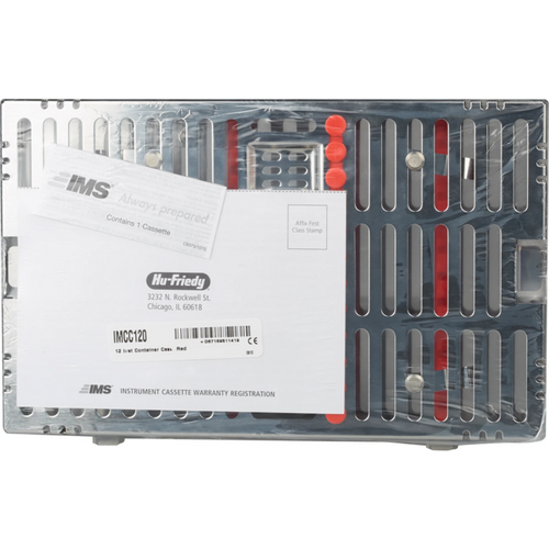 IMS DIN container kassett instrumentkassett stk. DIN for 12 instrumenter, rød