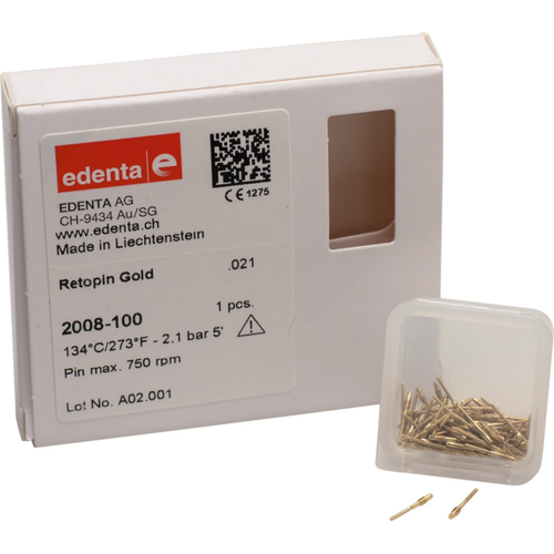 Retopin 100 gullstifter .021"/0,6 mm