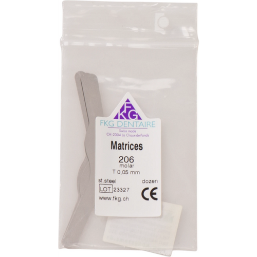 FKG matriser 12 stk. 206, ET 0,05 mm, molar