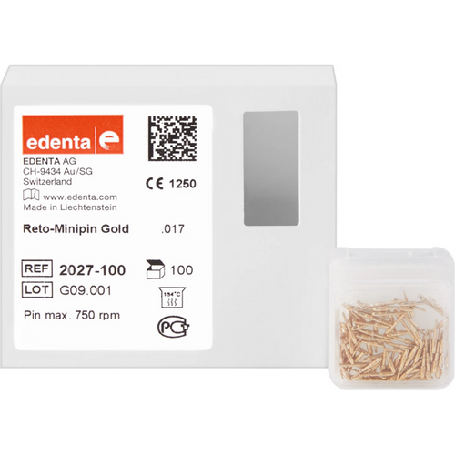 Reto-Minipin 100 gullstifter .017"/0,5 mm