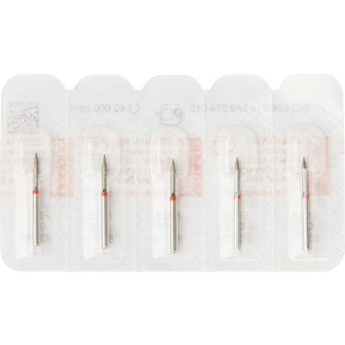 Diamant 862 5 stk. rød fin, FG, figur 249 flamme, 8 mm, ISO 010