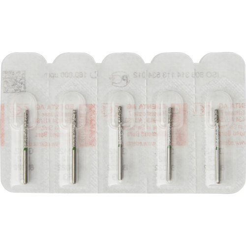 Diamant 842 5 stk grønn grov, FG, fasong 113 sylinder flat, 12 mm, ISO 012