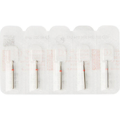 Diamant 830 5 stk. rød fin, FG, fasong 238 pære, 2,7 mm, ISO 012