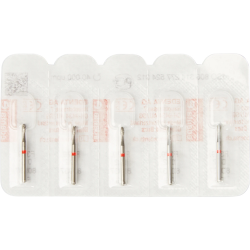 Diamant 379 5 stk. rød fin, FG, fasong 277 eggformet, 3 mm, ISO 012