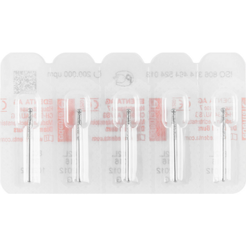 Endobur 802L 5 stk standard, FG, figur 494 rund med lang hals, 10 mm, ISO 016