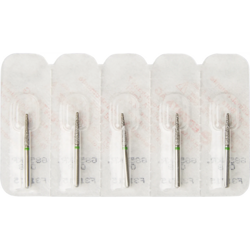 Diamant 850KR 5 stk. grønn grov, FG, fasong 553 konisk med avrundet kant, 10 mm, ISO 018