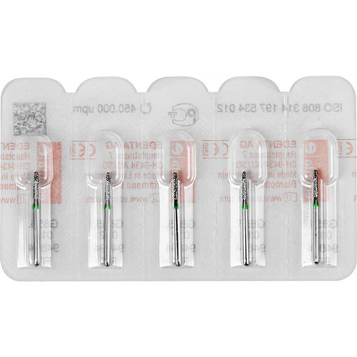 Diamant 855 5 stk. grønn grov, FG, figur 197 rund kjegle, 6 mm, ISO 012