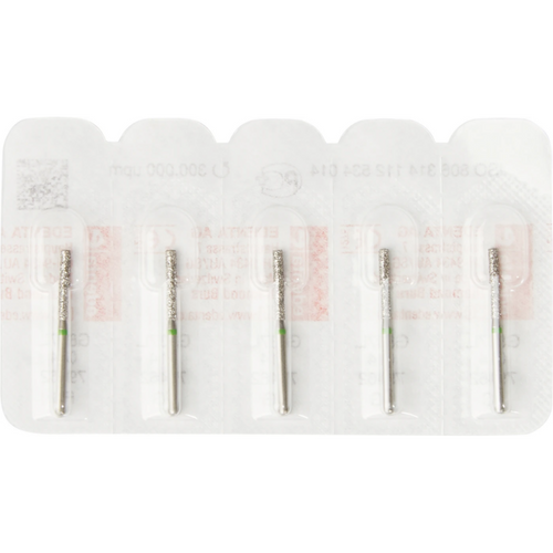 Diamant 837L 5 stk grønn grov, FG, fasong 112 sylinder lang, 10 mm, ISO 014
