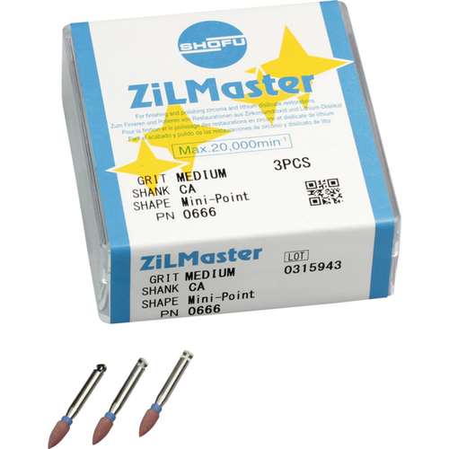 ZiLMaster 3 stk blå medium, RA, fasong mini spiss, ISO 030