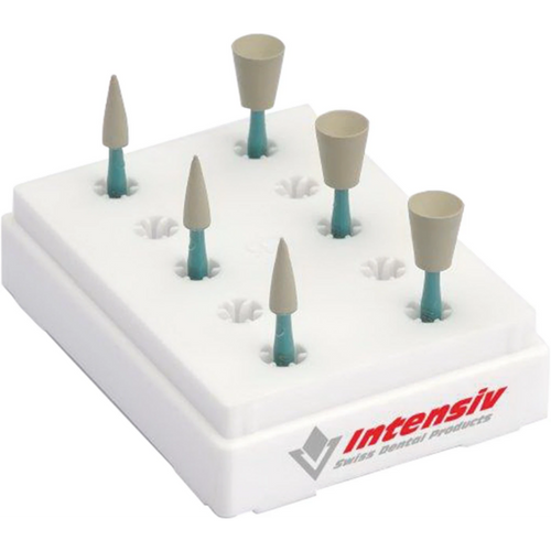 UniglossPolisher prøvesett 6 stk (3 x flamme, 3 x beger), hvit