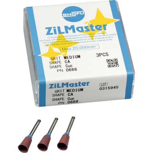 ZiLMaster 3 stk blå medium, RA, begerformet, ISO 065