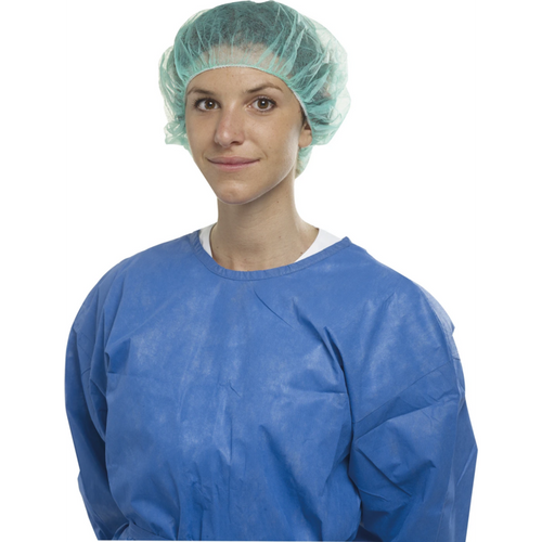 Kirurgisk beret operasjonslue 100 stk grønne, med elastisk bånd