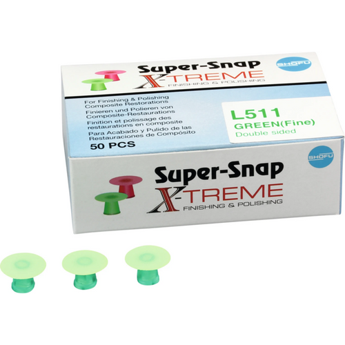 Super-Snap X-Treme 50 stk. standard, tosidig belagt, umontert, grønn fin, 12 mm