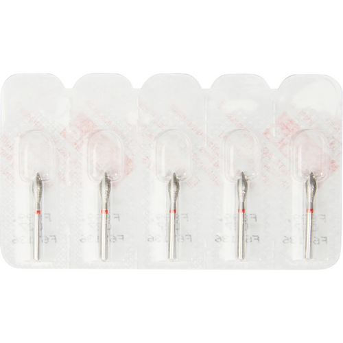 Diamant 899 5 stk. rød fin, FG, fasong 033 flammeformet, 7 mm, ISO 027