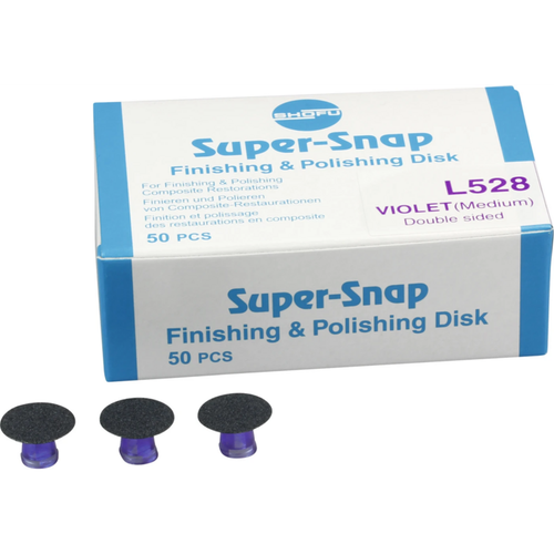 Super-Snap Refillpakke 50 skiver, fiolett, medium korning, belegg på begge sider