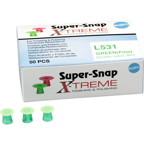 Super-Snap X-Treme 50 stk. mini, tosidig belagte, umonterte, grønne fine, 8 mm