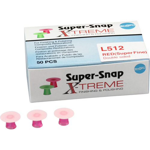 Super-Snap X-Treme 50 standard skiver, belagt på begge sider, umonterte, røde ekstra-fine, 12 mm