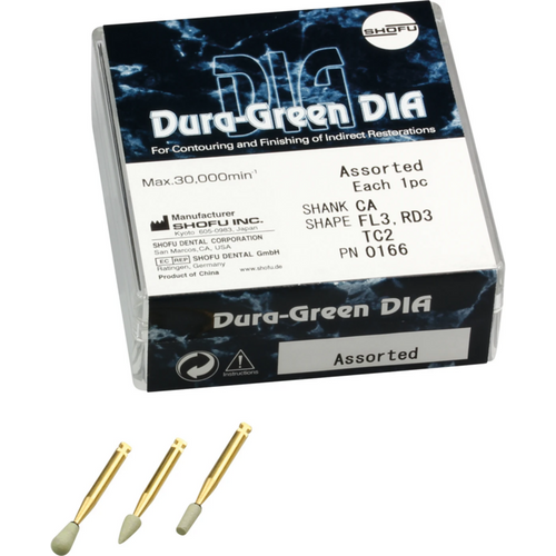 Dura-Green DIA sortiment 3 stk. (FL3, RD3, TC2) HP, IsO 031, 035, 025