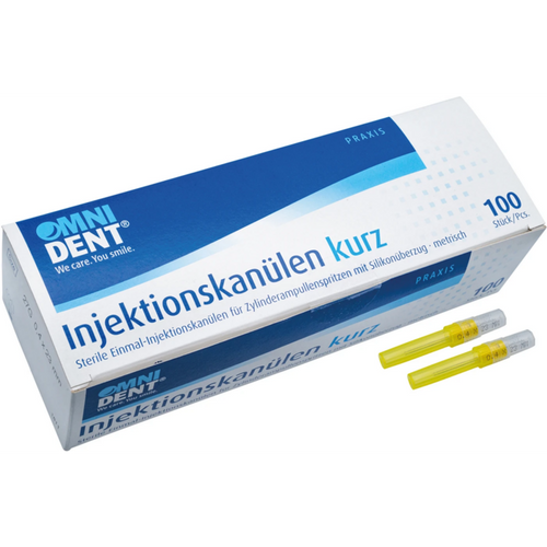 Injeksjonsnål 100 stk. gul, 0,4 x 23 mm