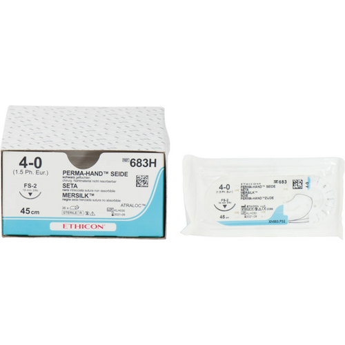 PERMA-HAND SILK 36 stk. svarte, 45 cm, FS2S, USP 4-0, tykkelse 1,5